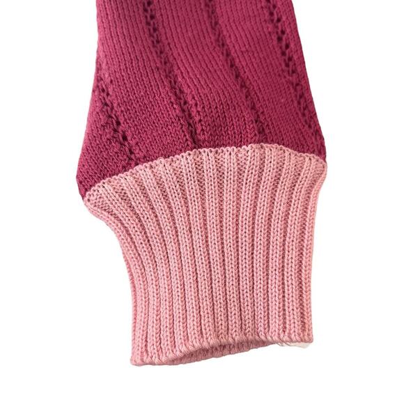 Vintage Ricki Knit Pointelle Tulip Cottagecore Coquette Pink Sweater Sz Medium - Picture 4 of 10